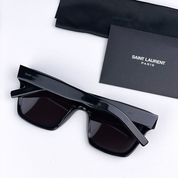 NEW Saint Laurent New Wave SL507 001 Black Gray Square Unisex Sunglasses - Picture 13 of 15
